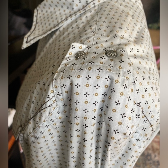 7 Diamond long sleeve snap closure mens SZ LRG - Picture 5 of 11